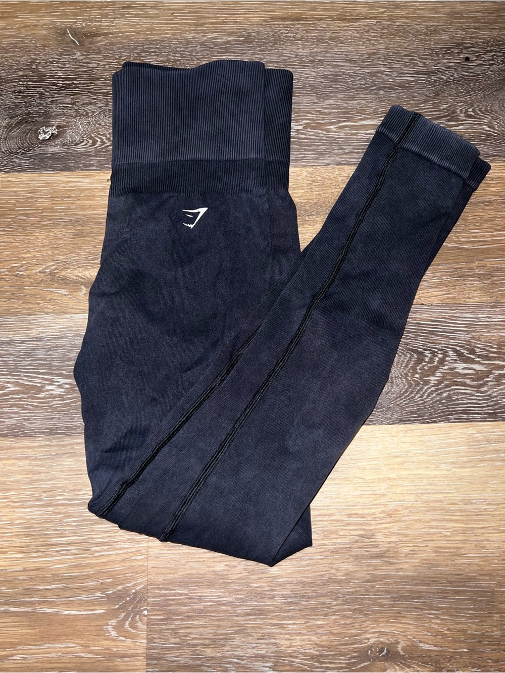 Gymshark Gray/Black Ribbed Seamless Leggings
